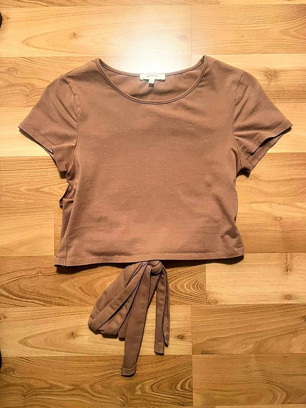 Better Be Tie-Back Brown Crop Top Size Medium fits like a small